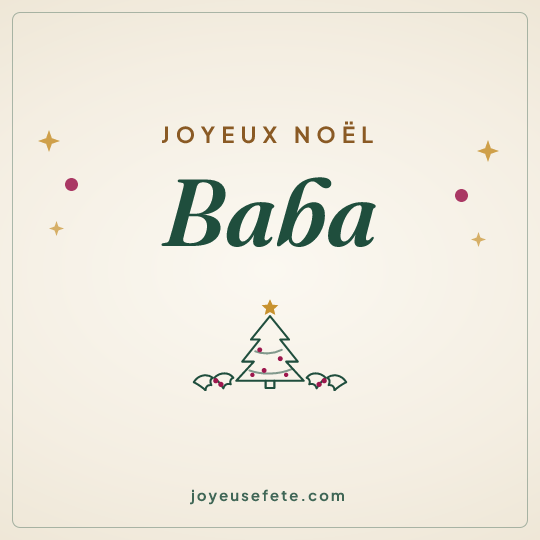 Image carrée « Joyeux Noël Baba » pour WhatsApp