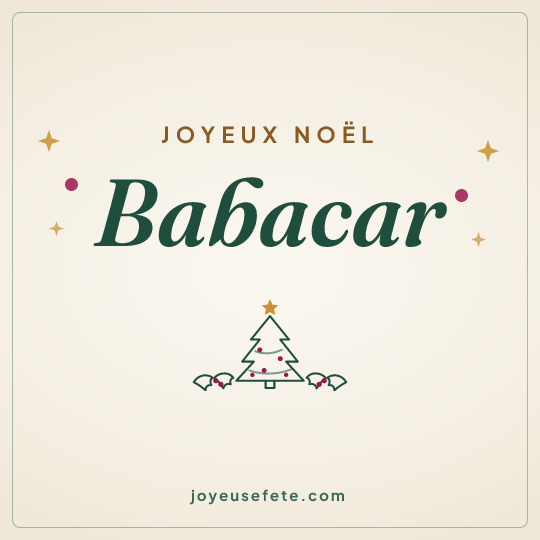 Image carrée « Joyeux Noël Babacar » pour WhatsApp