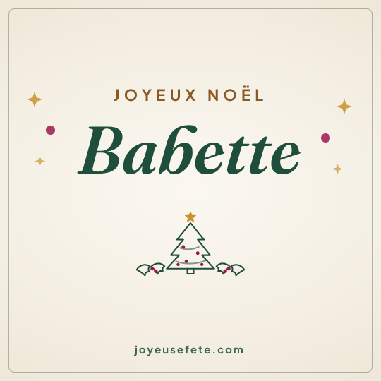 Image carrée « Joyeux Noël Babette » pour WhatsApp