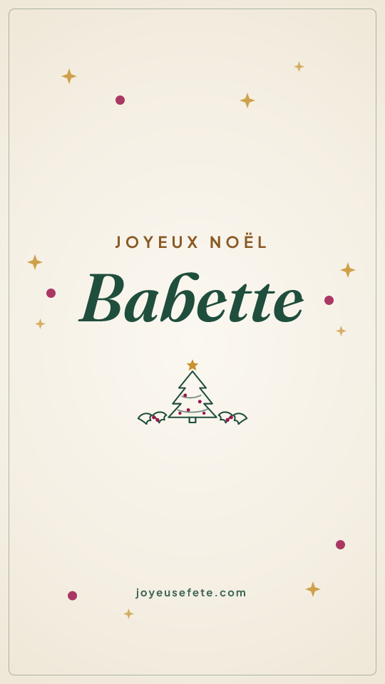 Image « Joyeux Noël Babette » au format story