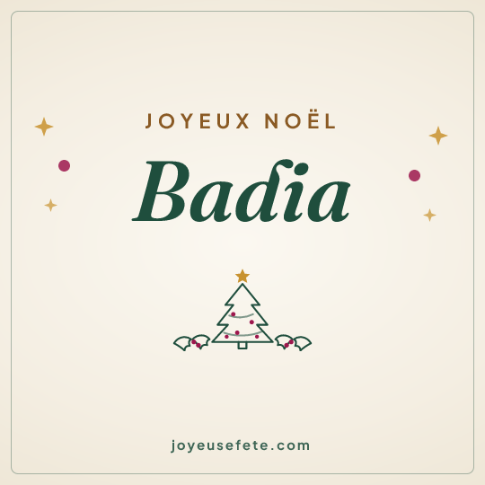 Image carrée « Joyeux Noël Badia » pour WhatsApp