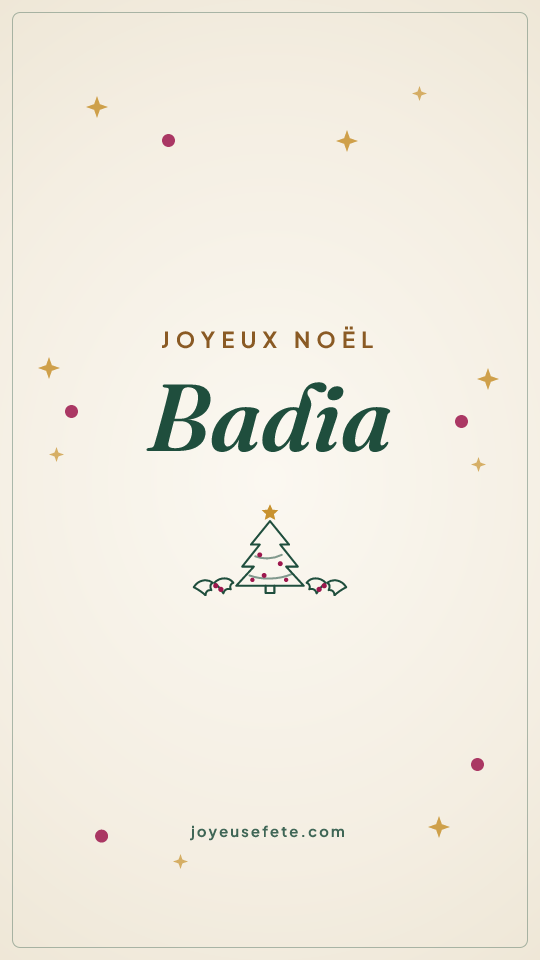Image « Joyeux Noël Badia » au format story
