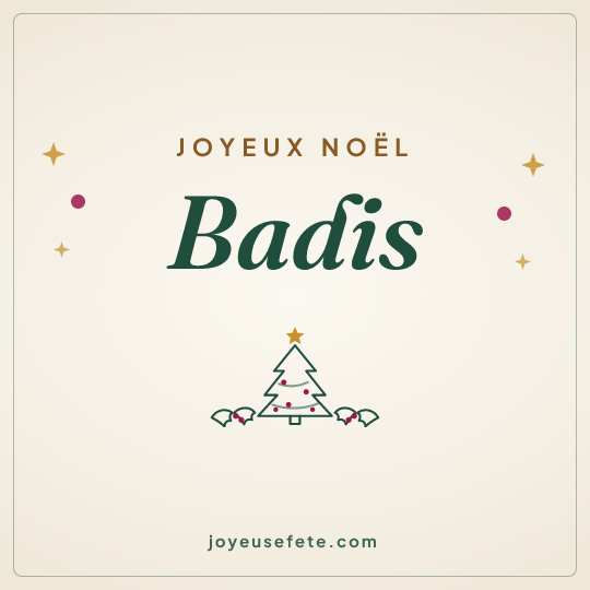 Image carrée « Joyeux Noël Badis » pour WhatsApp