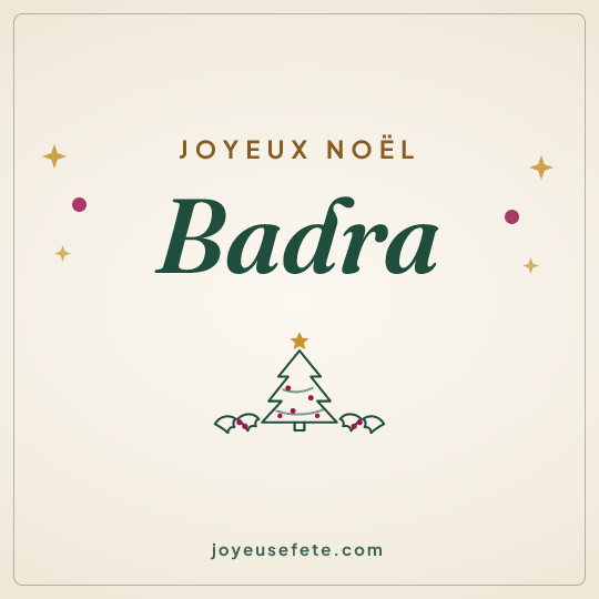 Image carrée « Joyeux Noël Badra » pour WhatsApp