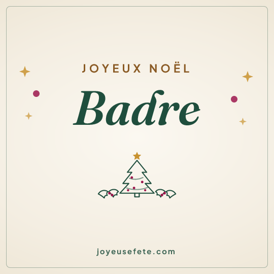 Image carrée « Joyeux Noël Badre » pour WhatsApp