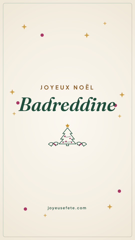 Image « Joyeux Noël Badreddine » au format story