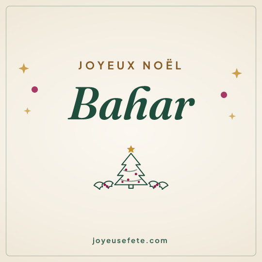 Image carrée « Joyeux Noël Bahar » pour WhatsApp