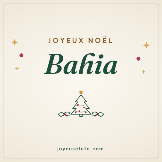 Image carrée « Joyeux Noël Bahia » pour WhatsApp