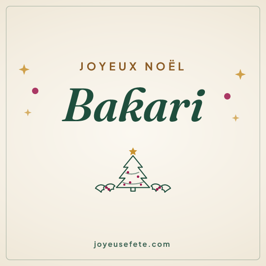 Image carrée « Joyeux Noël Bakari » pour WhatsApp