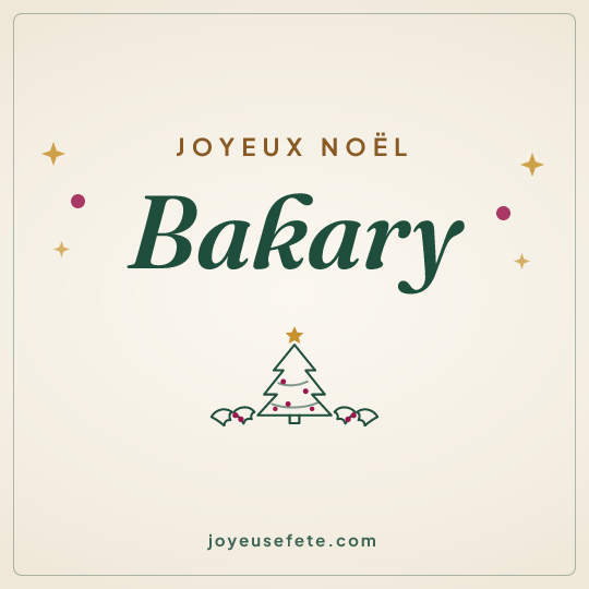 Image carrée « Joyeux Noël Bakary » pour WhatsApp