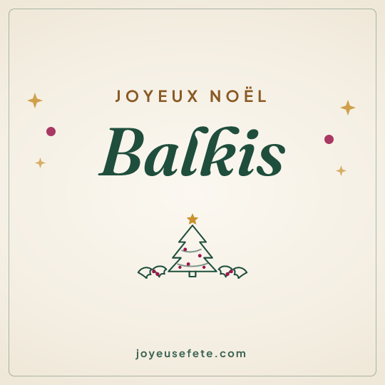 Image carrée « Joyeux Noël Balkis » pour WhatsApp