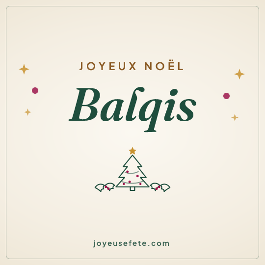 Image carrée « Joyeux Noël Balqis » pour WhatsApp
