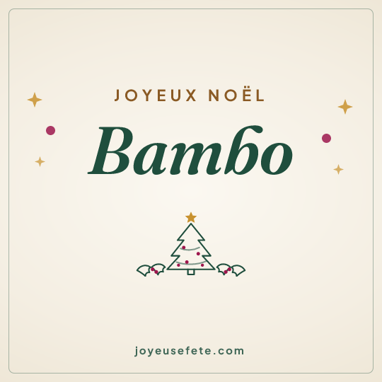 Image carrée « Joyeux Noël Bambo » pour WhatsApp