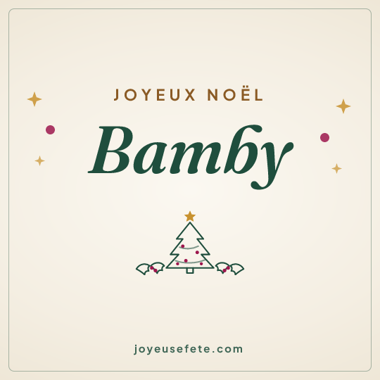 Image carrée « Joyeux Noël Bamby » pour WhatsApp