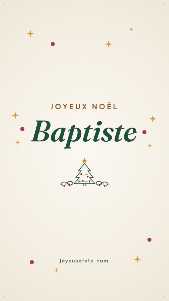 Image « Joyeux Noël Baptiste » au format story