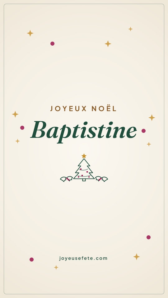 Image « Joyeux Noël Baptistine » au format story