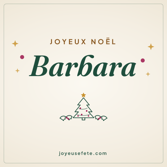 Image carrée « Joyeux Noël Barbara » pour WhatsApp