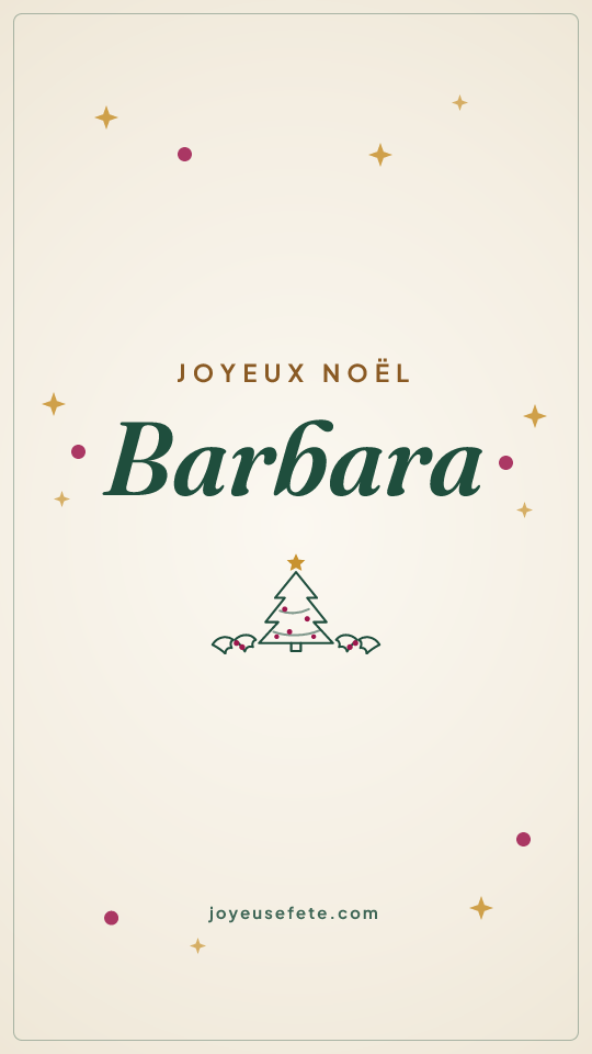 Image « Joyeux Noël Barbara » au format story