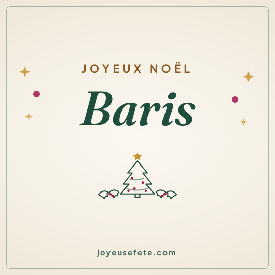 Image carrée « Joyeux Noël Baris » pour WhatsApp