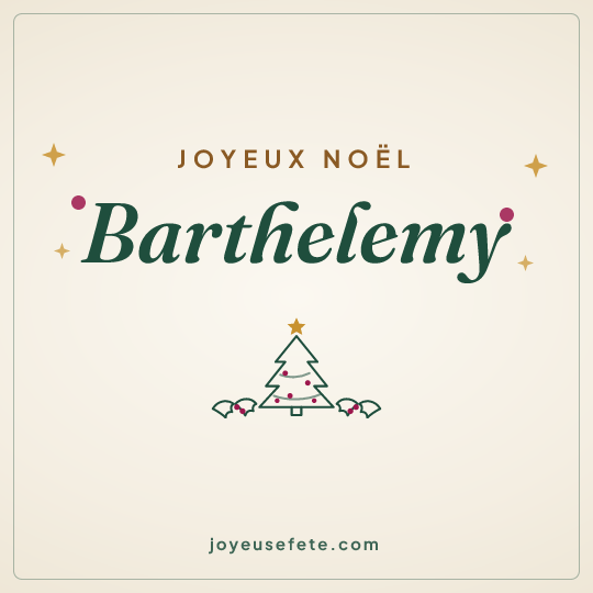 Image carrée « Joyeux Noël Barthelemy » pour WhatsApp