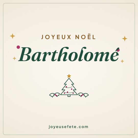 Image carrée « Joyeux Noël Bartholomé » pour WhatsApp