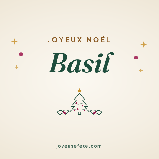 Image carrée « Joyeux Noël Basil » pour WhatsApp