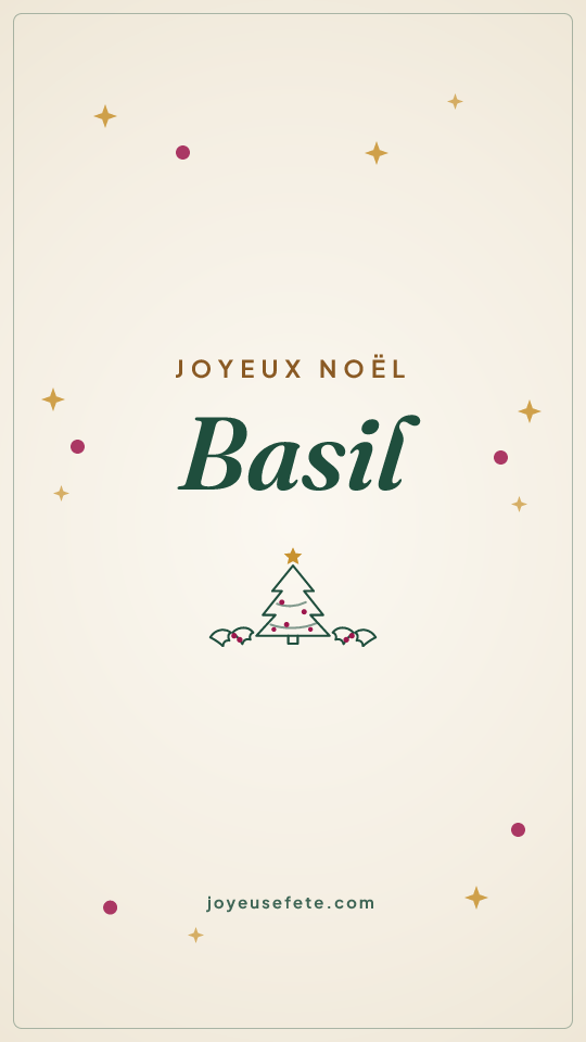 Image « Joyeux Noël Basil » au format story