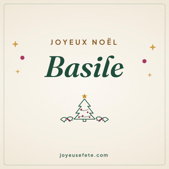 Image carrée « Joyeux Noël Basile » pour WhatsApp