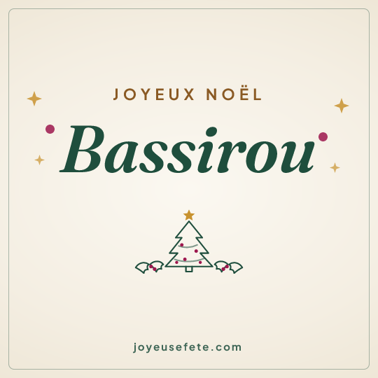 Image carrée « Joyeux Noël Bassirou » pour WhatsApp