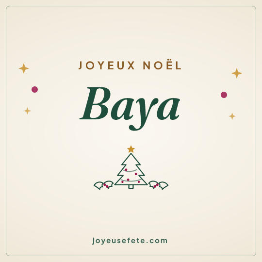 Image carrée « Joyeux Noël Baya » pour WhatsApp
