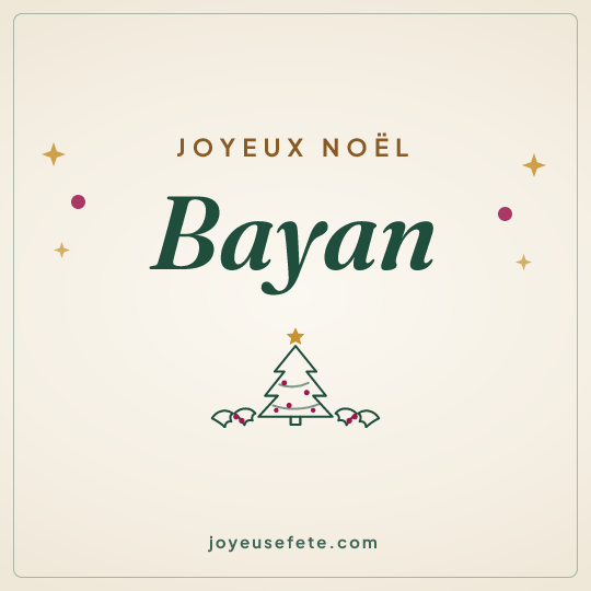 Image carrée « Joyeux Noël Bayan » pour WhatsApp