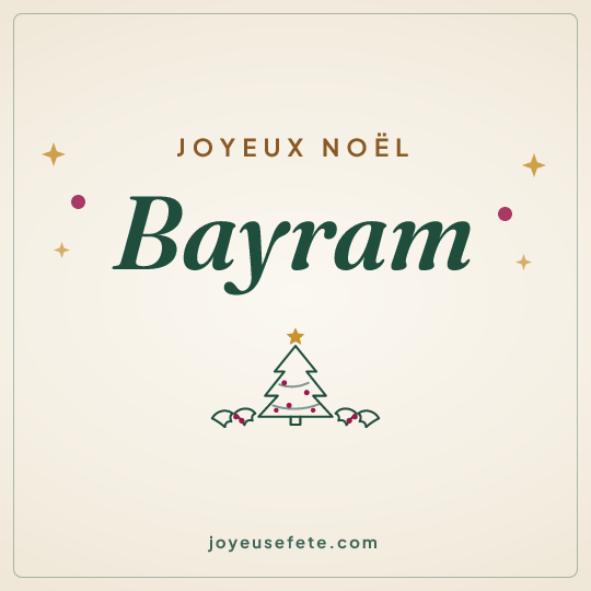 Image carrée « Joyeux Noël Bayram » pour WhatsApp