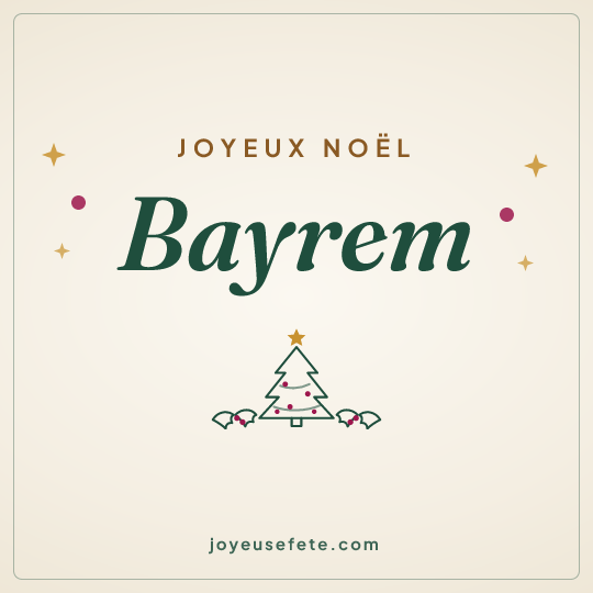 Image carrée « Joyeux Noël Bayrem » pour WhatsApp