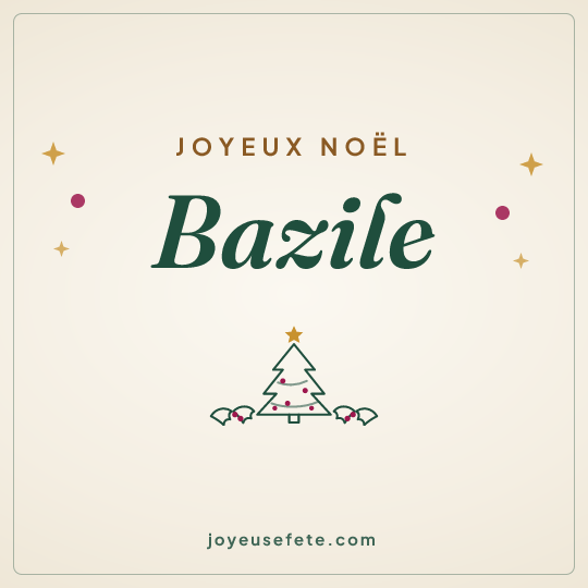 Image carrée « Joyeux Noël Bazile » pour WhatsApp