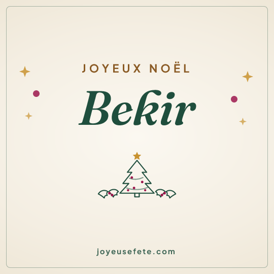 Image carrée « Joyeux Noël Bekir » pour WhatsApp