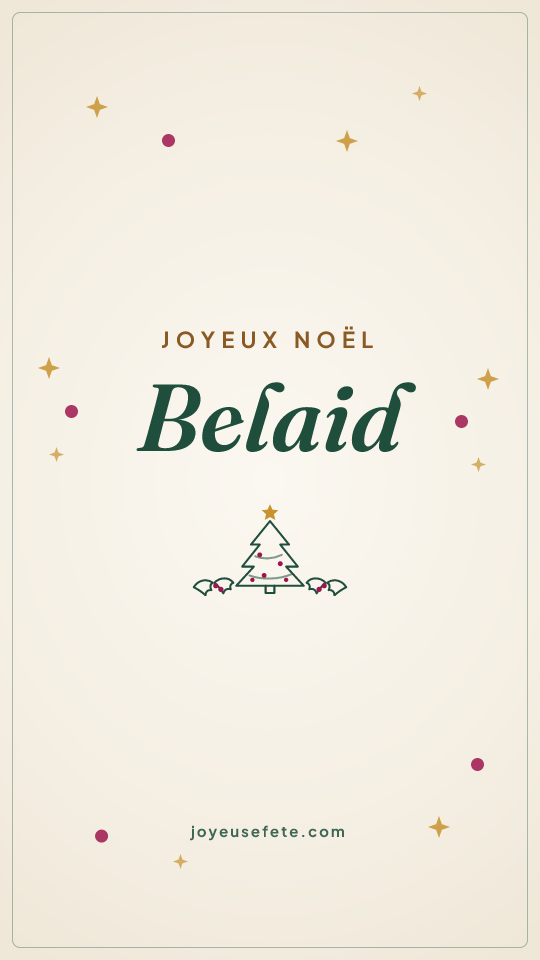 Image « Joyeux Noël Belaid » au format story