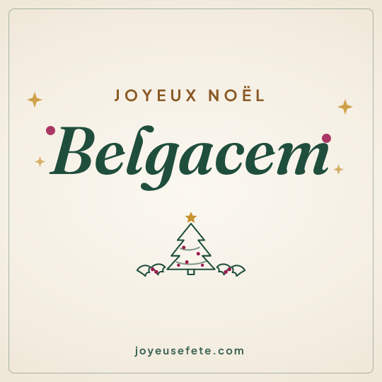 Image carrée « Joyeux Noël Belgacem » pour WhatsApp
