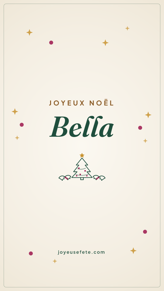 Image « Joyeux Noël Bella » au format story