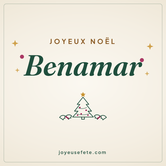 Image carrée « Joyeux Noël Benamar » pour WhatsApp