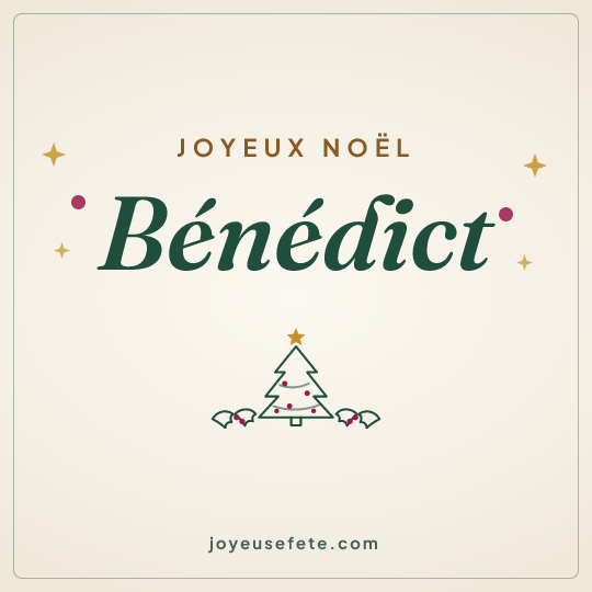 Image carrée « Joyeux Noël Bénédict » pour WhatsApp