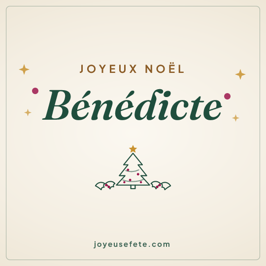 Image carrée « Joyeux Noël Bénédicte » pour WhatsApp