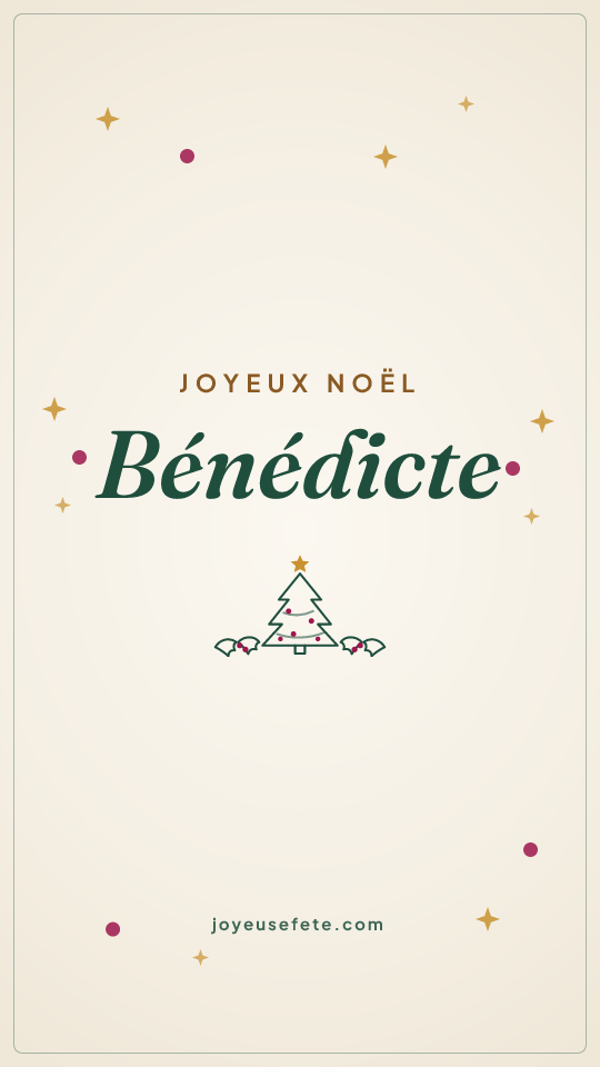 Image « Joyeux Noël Bénédicte » au format story