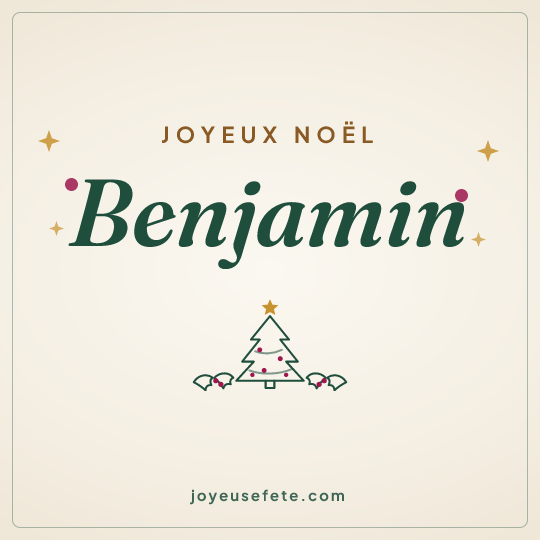 Image carrée « Joyeux Noël Benjamin » pour WhatsApp