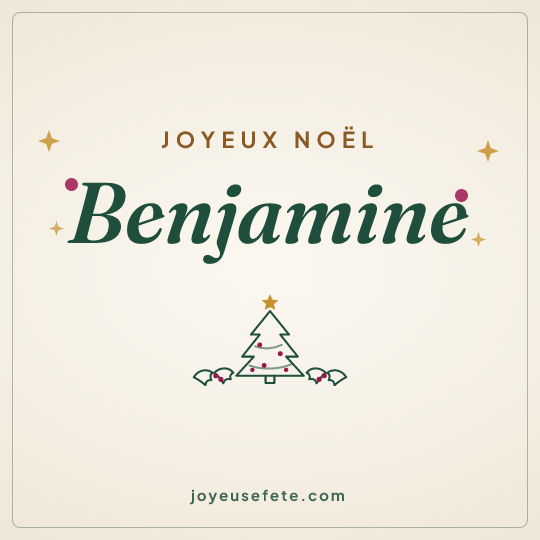 Image carrée « Joyeux Noël Benjamine » pour WhatsApp