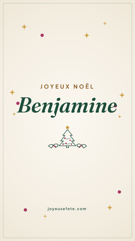 Image « Joyeux Noël Benjamine » au format story