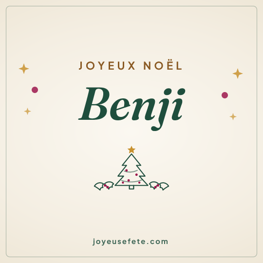 Image carrée « Joyeux Noël Benji » pour WhatsApp
