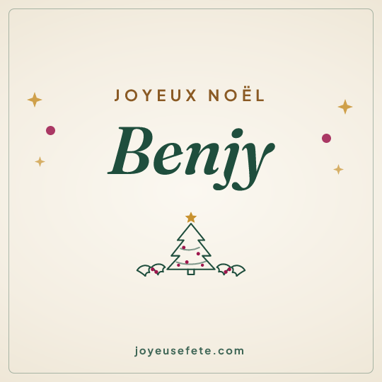 Image carrée « Joyeux Noël Benjy » pour WhatsApp
