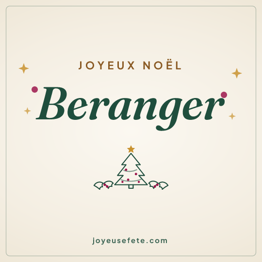 Image carrée « Joyeux Noël Beranger » pour WhatsApp