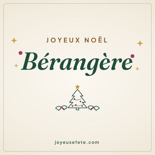 Image carrée « Joyeux Noël Bérangère » pour WhatsApp