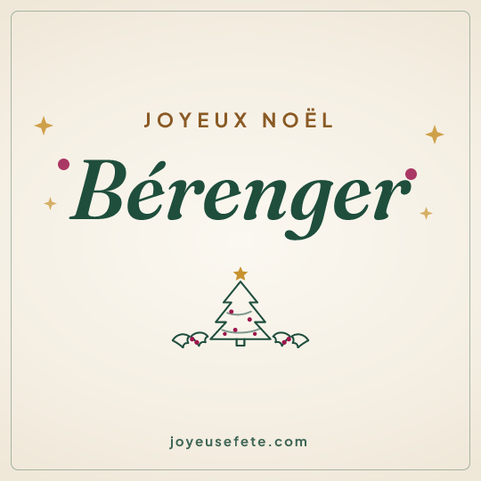 Image carrée « Joyeux Noël Bérenger » pour WhatsApp